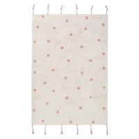 Béžovo-růžový ručně vyrobený koberec z bavlny Nattiot Numi, 100 x 150 cm