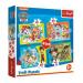 Puzzle 4v1 Šťastný tým Paw Patrol/Tlapková Patrola v krabici 28x28x6cm