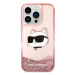 Karl Lagerfeld KLHCP14XLNCHCP hard silikonové pouzdro iPhone 14 PRO MAX 6.7" pink Glitter Choupe