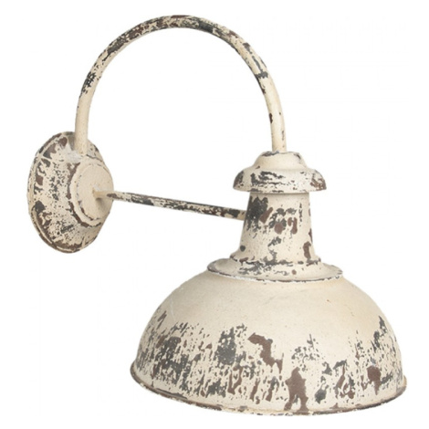 Krémová vintage nástěnná lampa s patinou Vaast – 47x30x40 cm Clayre & Eef