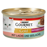 Výhodné balení Gourmet Gold Raffiniertes Ragout 4 x 12 ks, (48 x 85 g) - Duo losos a treska