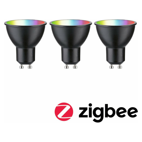 PAULMANN Standard 230V Smart Home Zigbee 3.0 LED reflektor GU10 3x4,8W RGBW+ stmívatelné černá m