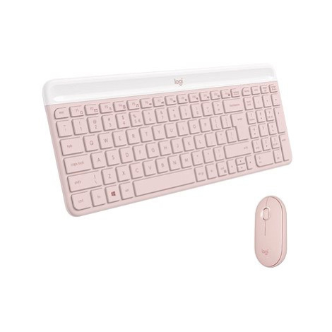 Logitech Slim Wireless Combo MK470, růžová - US