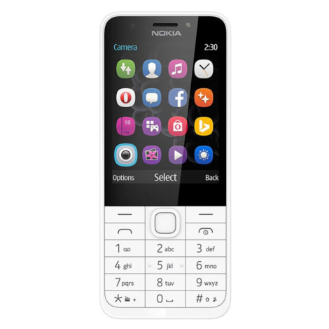 Nokia mobilní telefon 230 Ds White/silver