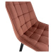 Ak furniture Prošívaná čalouněná velurová židle Algate pudrově růžová