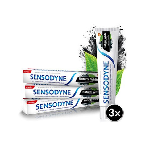 SENSODYNE Natural White s aktivním uhlím 3× 75 ml