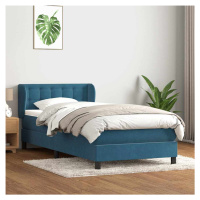 vidaXL Box spring postel s matrací tmavě modrá 80x210 cm samet