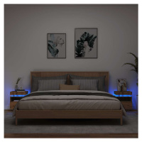 vidaXL Noční stolky s LED osvětlením 2 ks dub artisan 40x39x48,5 cm