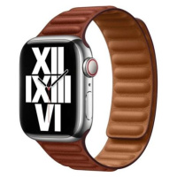 Apple Watch 41/40/38mm cihlově hnědý kožený tah - S/M