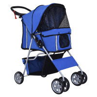 PAWHUT Kočárek pro psy do 10 Kg JOGGER skládací modrá