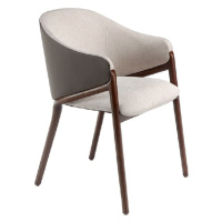 Estila Moderní židle Vita Naturale šedá s eko-koženou opěrkou 78cm