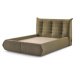 Tmavě zelená čalouněná dvoulůžková postel s úložným prostorem s roštem 160x200 cm Clothilde – Bo