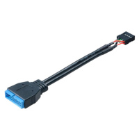 Akasa redukce USB 2.0 9pin (F) na USB 3.0 19pin (M), 10 cm