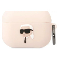 Pouzdro Karl Lagerfeld AirPods Pro cover pink Silicone Karl Head 3D (KLAPRUNIKP)