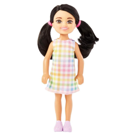 Barbie chelsea panenka v károvaných šatech, mattel hkd91