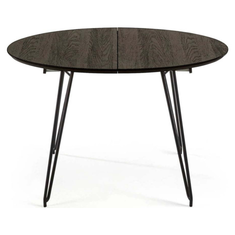 Černý rozkládací jídelní stůl Kave Home Norfort, ⌀ 120 cm