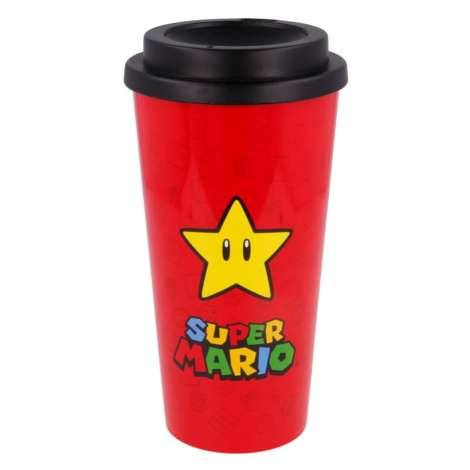 STOR - Plastová termo sklenička s víkem SUPER MARIO Star, 520ml, 01379