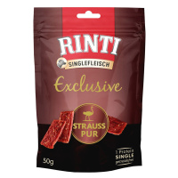 Rinti Singlefleisch Exclusive Snack, Čisté pštrosí maso 12 × 50 g