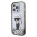 Karl Lagerfeld hard silikonový obal iPhone 15 PRO MAX 6.7" Transparentní Liquid Glitter Iconik