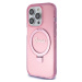 Guess hard silikonové pouzdro iPhone 15 PRO 6.1" pink Ring Stand Script Glitter MagSafe