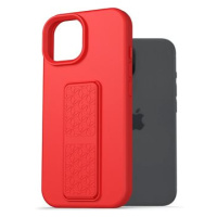 AlzaGuard Liquid Silicone Case with Stand pro iPhone 15 červené