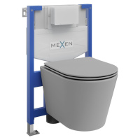 MEXEN/S WC předstěnová instalační sada Fenix XS-F s mísou WC Rico + sedátko softclose, světle še
