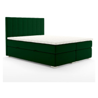 Čalouněná postel Lara 140x200, zelená, vč. matrace a topperu