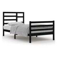 Rám postele černý masivní dřevo 100 × 200 cm, 3105854