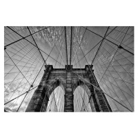 Fotografie Brooklyn Bridge perspective - Black and White, Alex Baxter, 40x26.7 cm