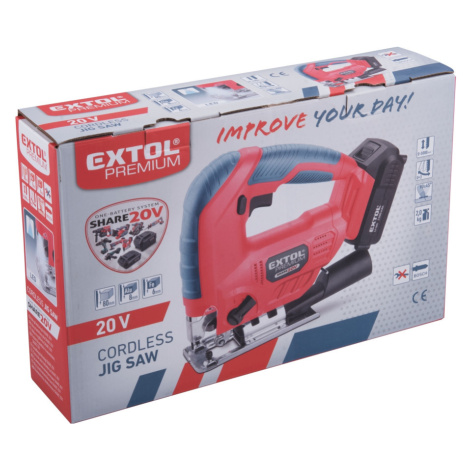 pila přímočará aku SHARE20V, 20V Li-ion, bez baterie a nabíječky Extol Premium