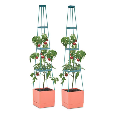 Waldbeck Tomato Tower, květináč na rajčata, set 2 ks, 25 x 150 x 25 cm, mřížka na upínání, PP