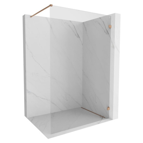 MEXEN/S Lunar Sprchová zástěna WALK-IN pravá 80 x 200, transparent 8 mm, měď kartáčovaná 830-080