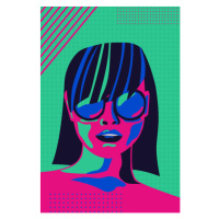 Ilustrace Modern Art Woman in Sunglasses Portrait, LucidSurf, 26.7 × 40 cm