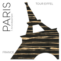 Ilustrace Urban Art PARIS Eiffel Tower, Melanie Viola, (40 x 40 cm)