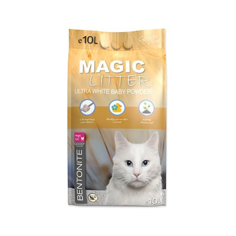 MAGIC PEARLS Kočkolit ML Bentonite Ultra White Baby Powder 10L MAGIC CAT
