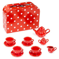 Bigjigs Toys Červený tečkovaný čajový set