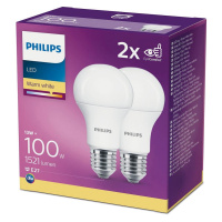 Philips SADA 2x LED Žárovka Philips A60 E27/13W/230V 2700K