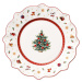 Bílo-červený porcelánový vánoční talíř Toy's Delight Villeroy&Boch, ø 24 cm