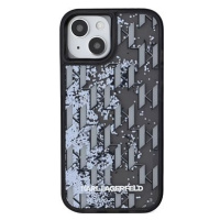 Karl Lagerfeld Liquid Glitter Monogram Gradient Zadní Kryt pro iPhone 15 Pro Black