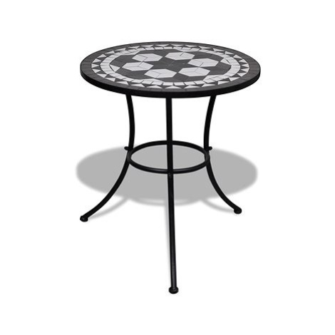 Bistro stolek černý a bílý 60 cm mozaika SHUMEE