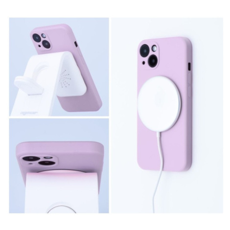 Zadní kryt Silicone Mag Cover compatible with MagSafe pro Apple iPhone 14, růžová