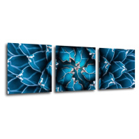 Impresi Obraz Modrý květ - 90 x 30 cm (3 dílný)