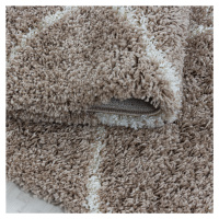 Kusový koberec Salsa Shaggy 3201 beige kruh 80x80 cm