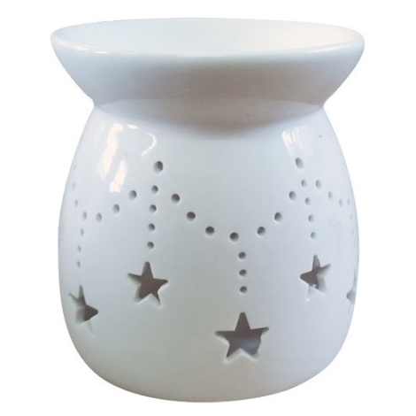 Aromalampa porcelánová s hvězdami 10 cm, bílá Anděl Přerov s.r.o.
