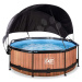 Bazén se stříškou a filtrací Wood pool Exit Toys kruhový ocelová konstrukce 244*76 cm hnědý od 6