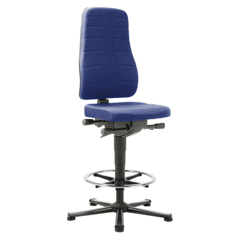 bimos Pracovní otočná židle All-in-One, s podlahovými patkami a nožním kruhem, látkové čalounění