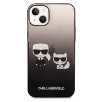 Pouzdro Karl Lagerfeld Gradient Karl and Choupette iPhone 14 Plus černé