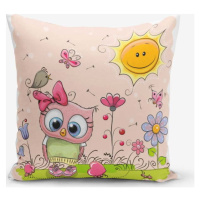 Dětský povlak na polštář 43x43 cm Pink Owl – Mila Home