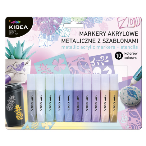 Kidea, MAM10KSKA, sada akrylových popisovačů v tubách, pastelové, 12 ks