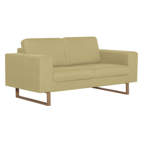 vidaXL 2místná pohovka textilní čalounění zelená